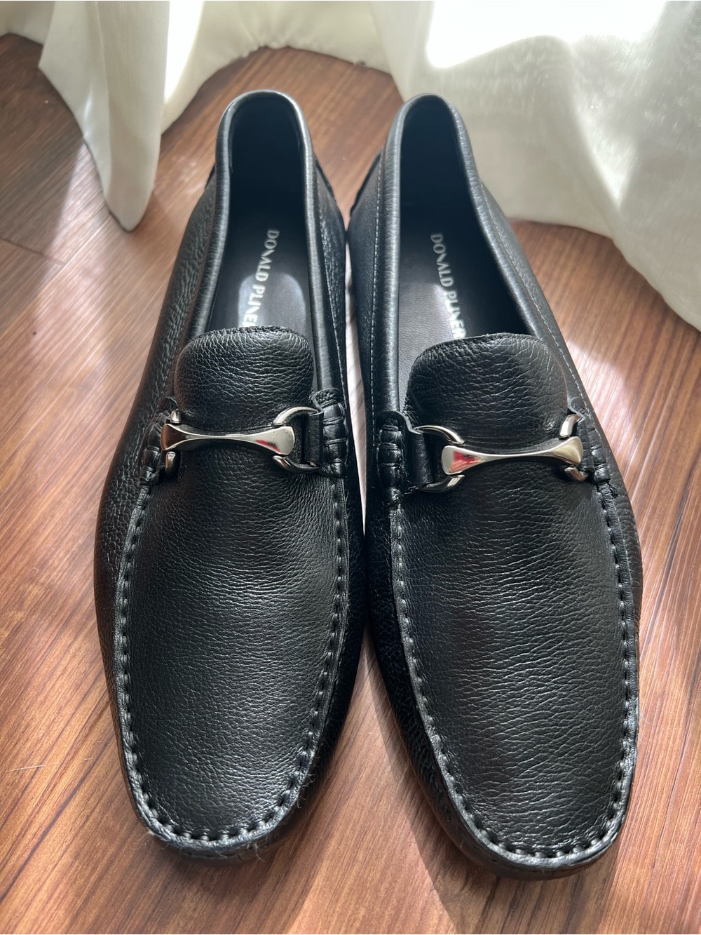 Donald Pliner Black Leather Driving Loafers size 10.5